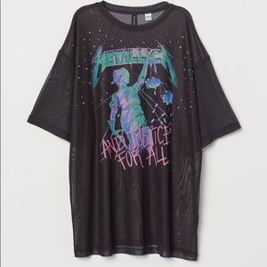 Mesh Metallica Over sized top